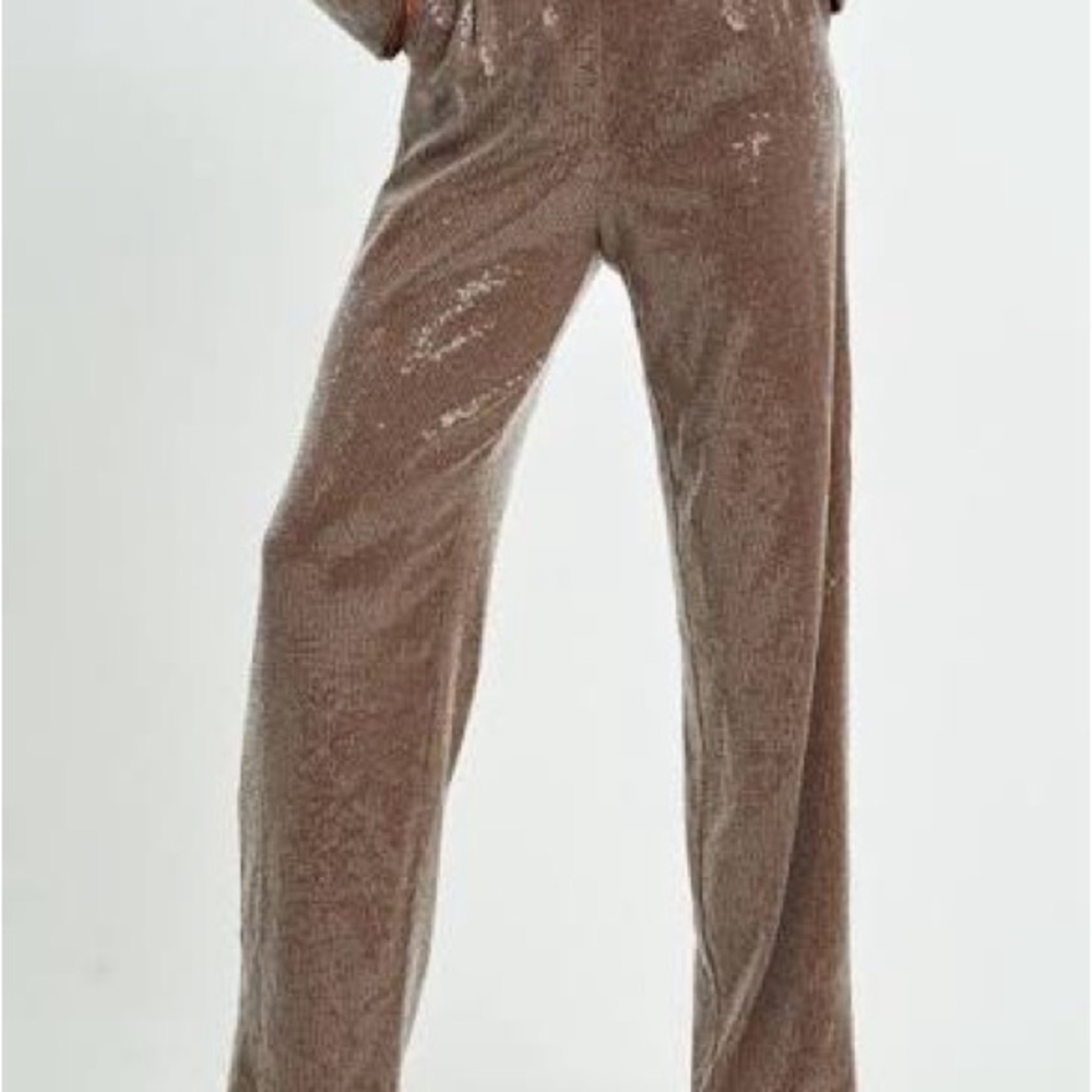 Chic Wide Leg Tan Women's Pants